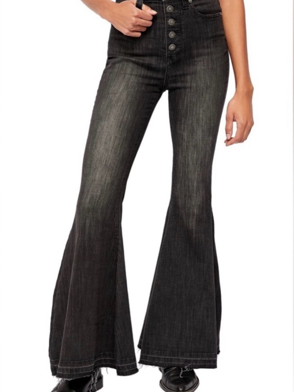 We The Free Black Irreplacable Flare High-Rise Jeans